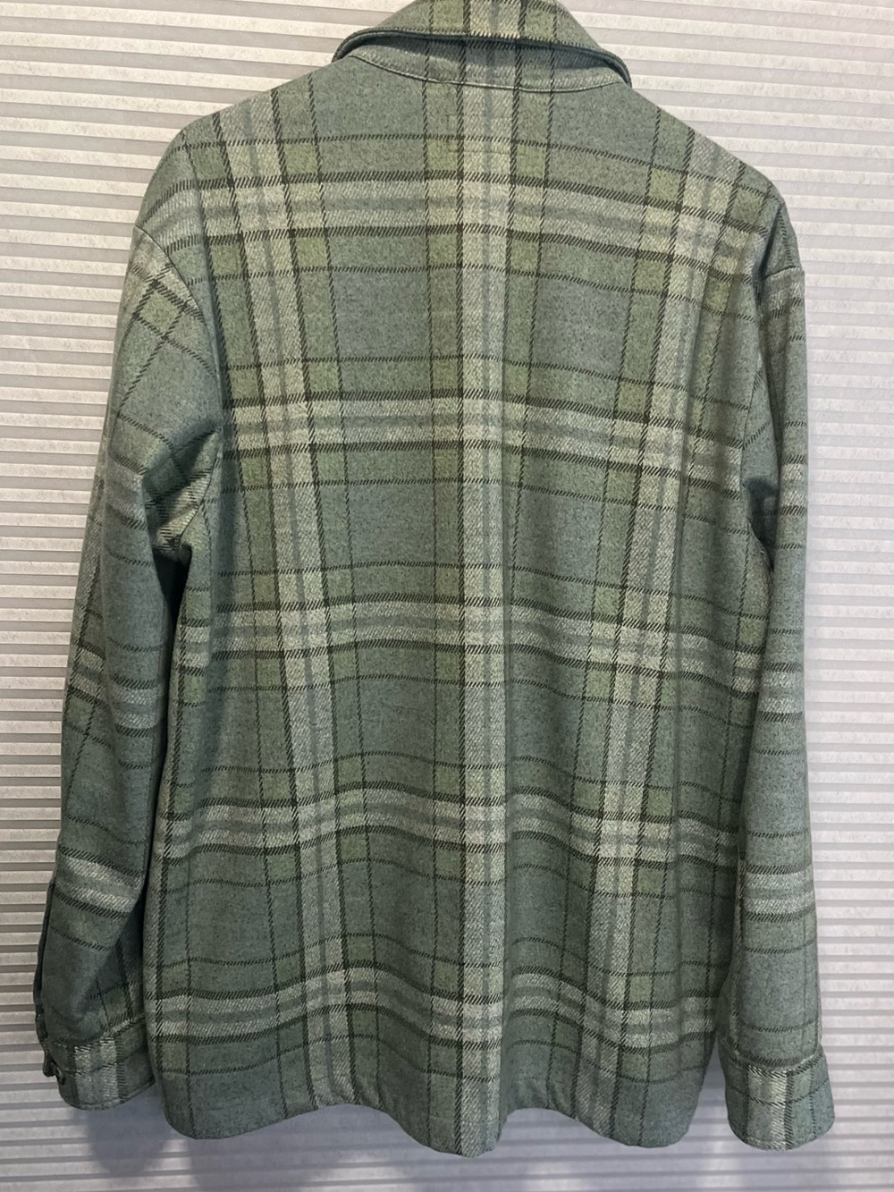 Bonobos Sage Green Flannel Shaquet Mens Size Large Shirt Jacket Streetwear - Picture 2 of 7